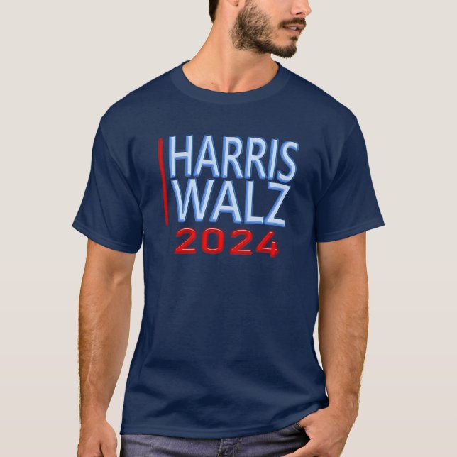 Harris Walz 2024 Präsidentschaftswahl dunkel T-Shirt (Vorderseite)