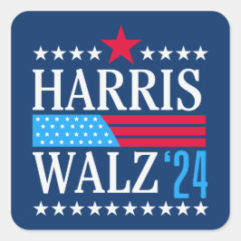 Harris Walz 2024 Quadratischer Aufkleber