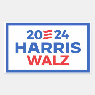 Harris Walz 2024 Rechteckiger Aufkleber