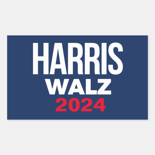 Harris Walz 2024 Rechteckiger Aufkleber (Vorderseite)