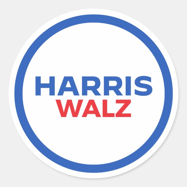 Harris Walz 2024 Runder Aufkleber (Vorderseite)