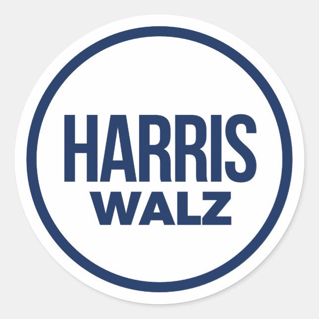 HARRIS WALZ 2024 RUNDER AUFKLEBER (Vorderseite)