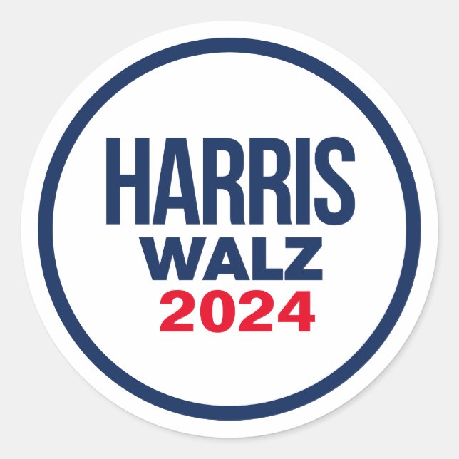 HARRIS WALZ 2024 RUNDER AUFKLEBER (Vorderseite)