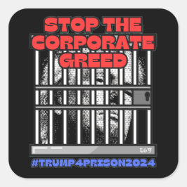 HARRIS-WALZ 2024 STOP THE CORPORATE GREED QUADRATISCHER AUFKLEBER