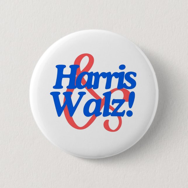 Harris Walz 2024 Ticket-Wahl Präsidentschaftswahl Button (Vorderseite)
