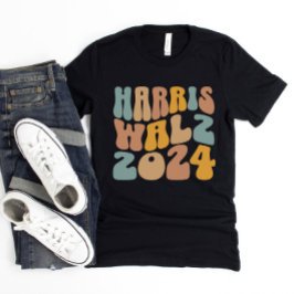 Harris Walz 2024 Trendy Wavy Boho Hoodie