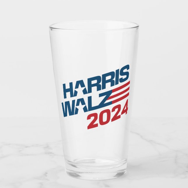Harris Walz 2024 Wahl Glas (Vorderseite)