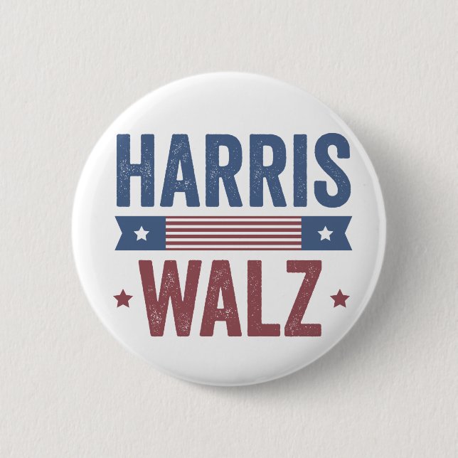 Harris Walz 2024 Wahl Kamala Tim Waltz Amerika Button (Vorderseite)