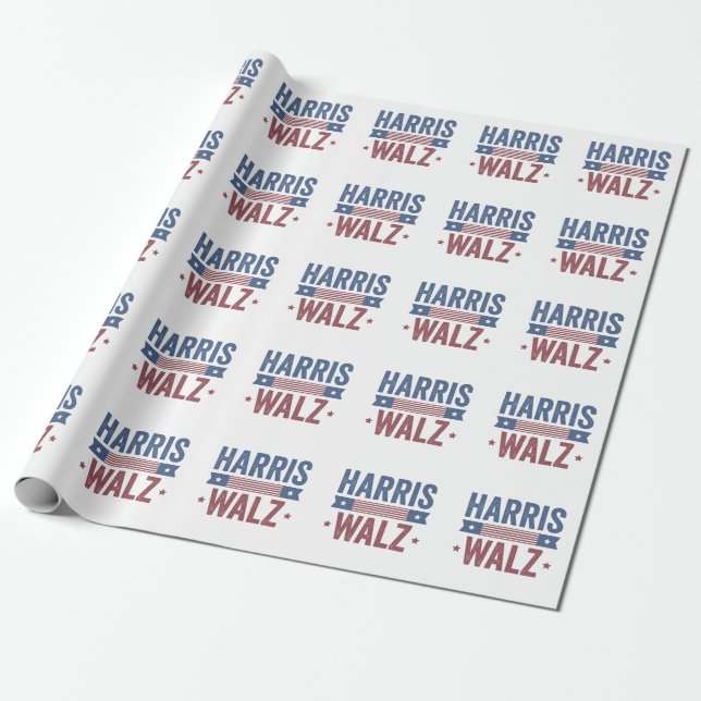 Harris Walz 2024 Wahl Kamala Tim Waltz Amerika Geschenkpapier (Ungerollt)