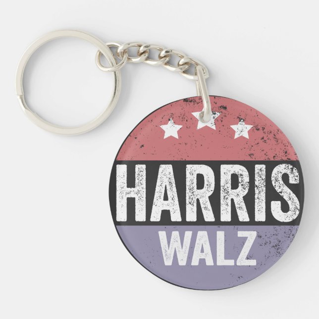 Harris Walz 2024 Wahl Kamala Tim Waltz Amerika Schlüsselanhänger (Vorderseite)