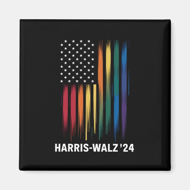 Harris Walz 2024 Wahl Kamala Tim Waltz LGBT Magnet (Vorne)