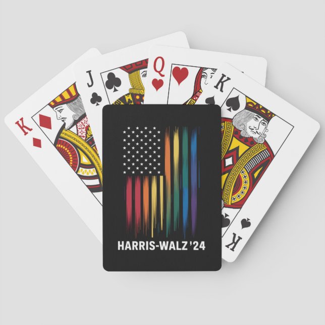 Harris Walz 2024 Wahl Kamala Tim Waltz LGBT Spielkarten (Rückseite)