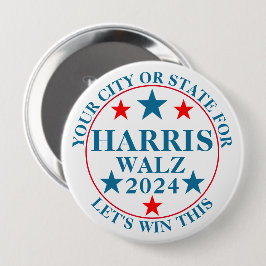 Harris Walz 2024 Wahl Personalisiert politisch Button