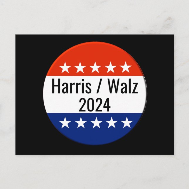 Harris Walz 2024 Wahl Postkarte (Vorderseite)