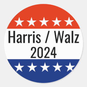 Harris Walz 2024 Wahl Runder Aufkleber