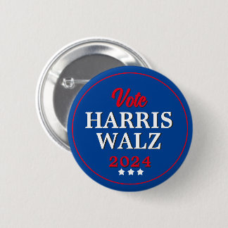 Harris Walz 2024 Wahl zur Demokratie Button