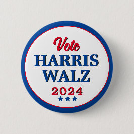 Harris Walz 2024 Wahl zur Demokratie Button
