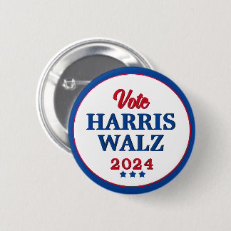 Harris Walz 2024 Wahl zur Demokratie Button