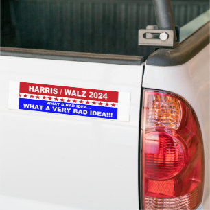 Harris / Walz 2024 Was für eine schlechte Idee.. Autoaufkleber