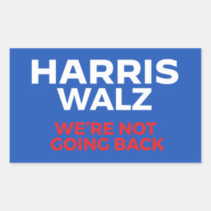 Harris Walz 2024 - Wir gehen nicht zurück! Rechteckiger Aufkleber