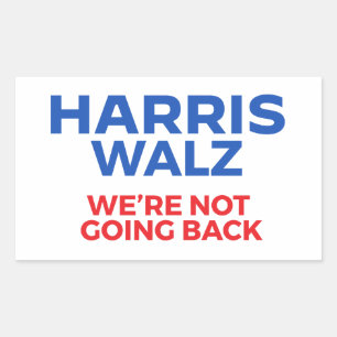 Harris Walz 2024 - Wir gehen nicht zurück! Rechteckiger Aufkleber