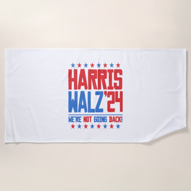 HARRIS WALZ 2024 - Wir gehen nicht zurück Strandtuch (Vorderseite)