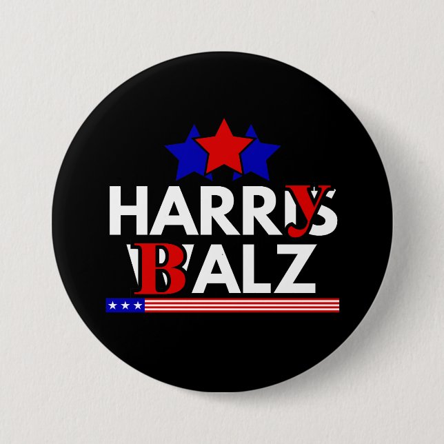 Harris Walz 24 Harry Balz 2024 Meme Democratics Button (Vorderseite)