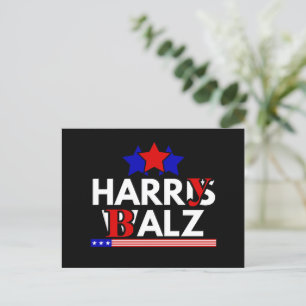 Harris Walz 24 Harry Balz 2024 Meme Democratics Postkarte
