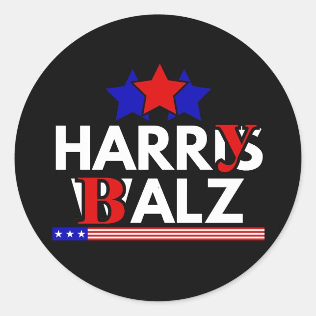 Harris Walz 24 Harry Balz 2024 Meme Democratics Runder Aufkleber (Vorderseite)