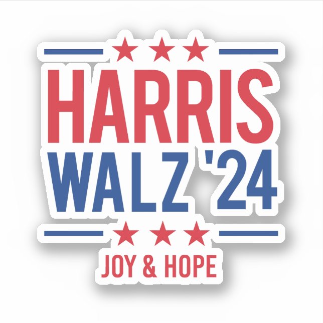 Harris Walz '24 - Joy and Hope Aufkleber (Vorderseite)
