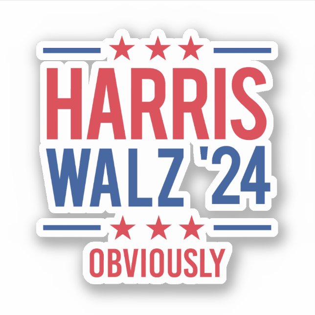 Harris Walz '24 - offensichtlich Aufkleber (Vorderseite)