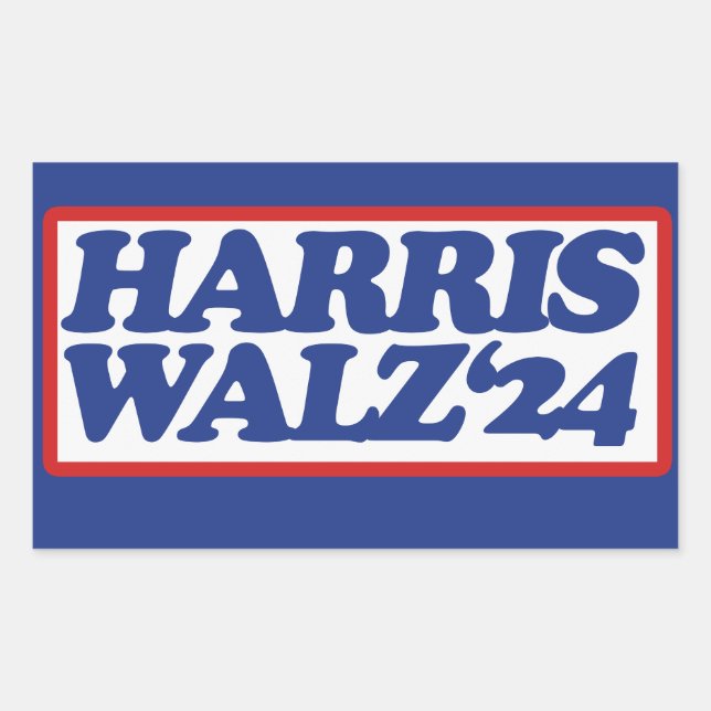 Harris Walz '24 Rechteckiger Aufkleber (Vorderseite)