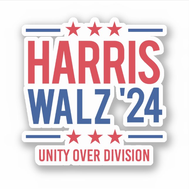 Harris Walz '24 - Unity over Division Aufkleber (Vorderseite)
