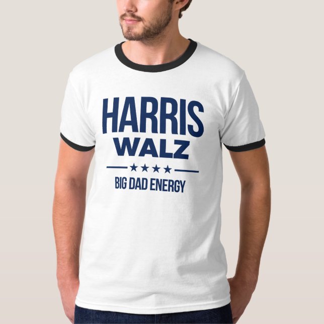 Harris Walz Big Vater Energy T-Shirt (Vorderseite)