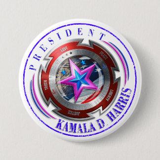 Harris-Walz-Briefmarke-Schild Button