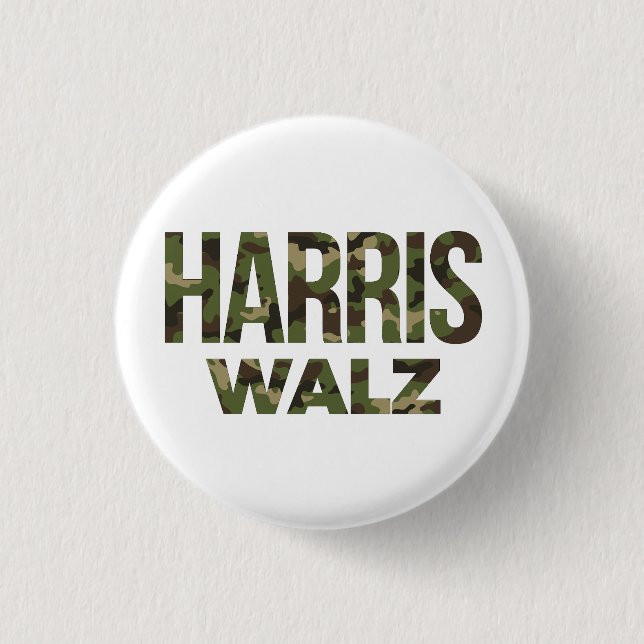 Harris Walz Camouflage 2024 Button (Vorderseite)