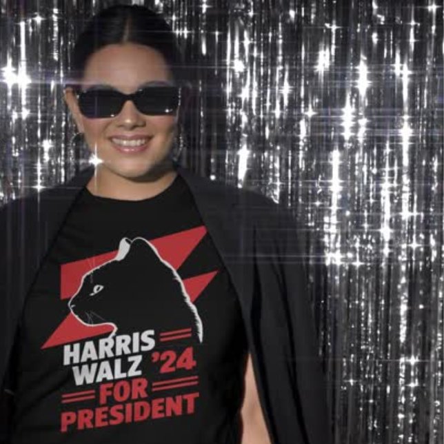 Harris Walz Chat Drôle sans Enfants T-shirt Dames (Créateur téléchargé)