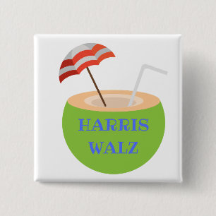 Harris Walz Coconut Button
