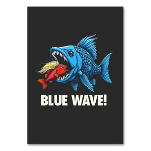 Harris Walz Election Blue Waves Democratic Fish Tischnummer