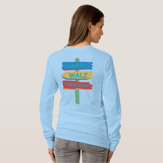 Harris Walz Freedom Beach Sign T-Shirt