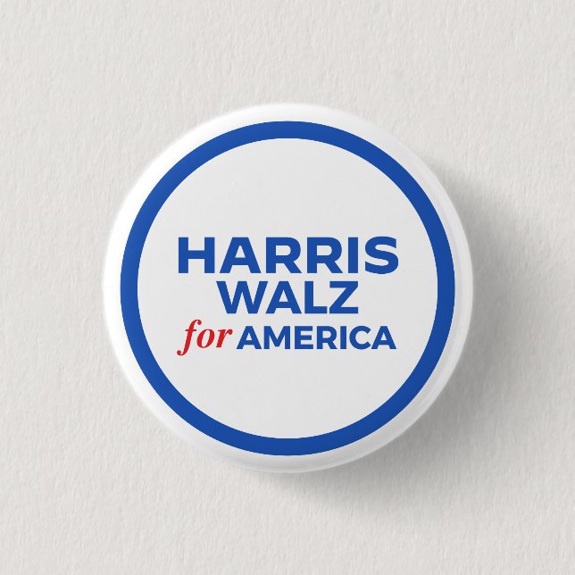 Harris Walz für Amerika 2024 Button (Vorderseite)