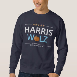 Harris Walz Halloween-Kürbis, für den man dankbar Sweatshirt