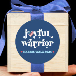 Harris Walz Joyful Warrior Navy USA Flag Herz Runder Aufkleber