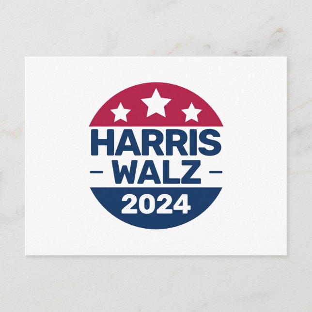 Harris Walz Kampagne 2024 für Präsident Patriotic Postkarte (Vorderseite)