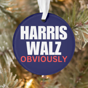 Harris Walz OBVIOUSLY   Harris Walz 2024 offensich Ornament