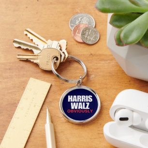 Harris Walz OBVIOUSLY   Harris Walz 2024 offensich Schlüsselanhänger