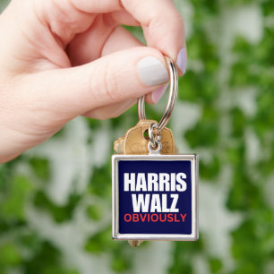 Harris Walz OBVIOUSLY   Harris Walz 2024 offensich Schlüsselanhänger