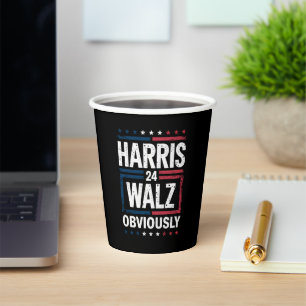Harris Walz Offensichtlich Harris Waltz 2024 Wahl Pappbecher
