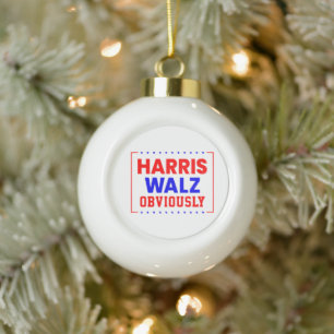 Harris Walz Offensichtlich Kamala Harris für Präsi Keramik Kugel-Ornament