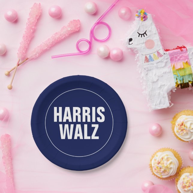 Harris-Walz Pappteller (Party)